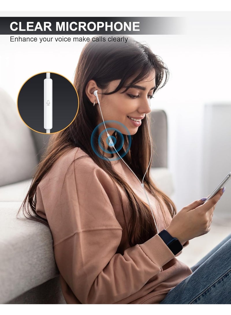 1 عبوة سماعات USB C لهاتف iPhone 17/16/15 Pro Max، سماعات أذن من نوع C مع ميكروفون وتحكم عن بعد، سماعات سلكية مع خاصية إلغاء الضوضاء، متوافقة مع iPad Pro/Air بمقاس 13 بوصة/11 بوصة، Samsung Galaxy S26 Ultra/S25/S24Ultra/S23/S22/S21/S20، Google Pixel 10/10A/10 Pro/9/8/7/7A/6A/6 Pro - Image 2